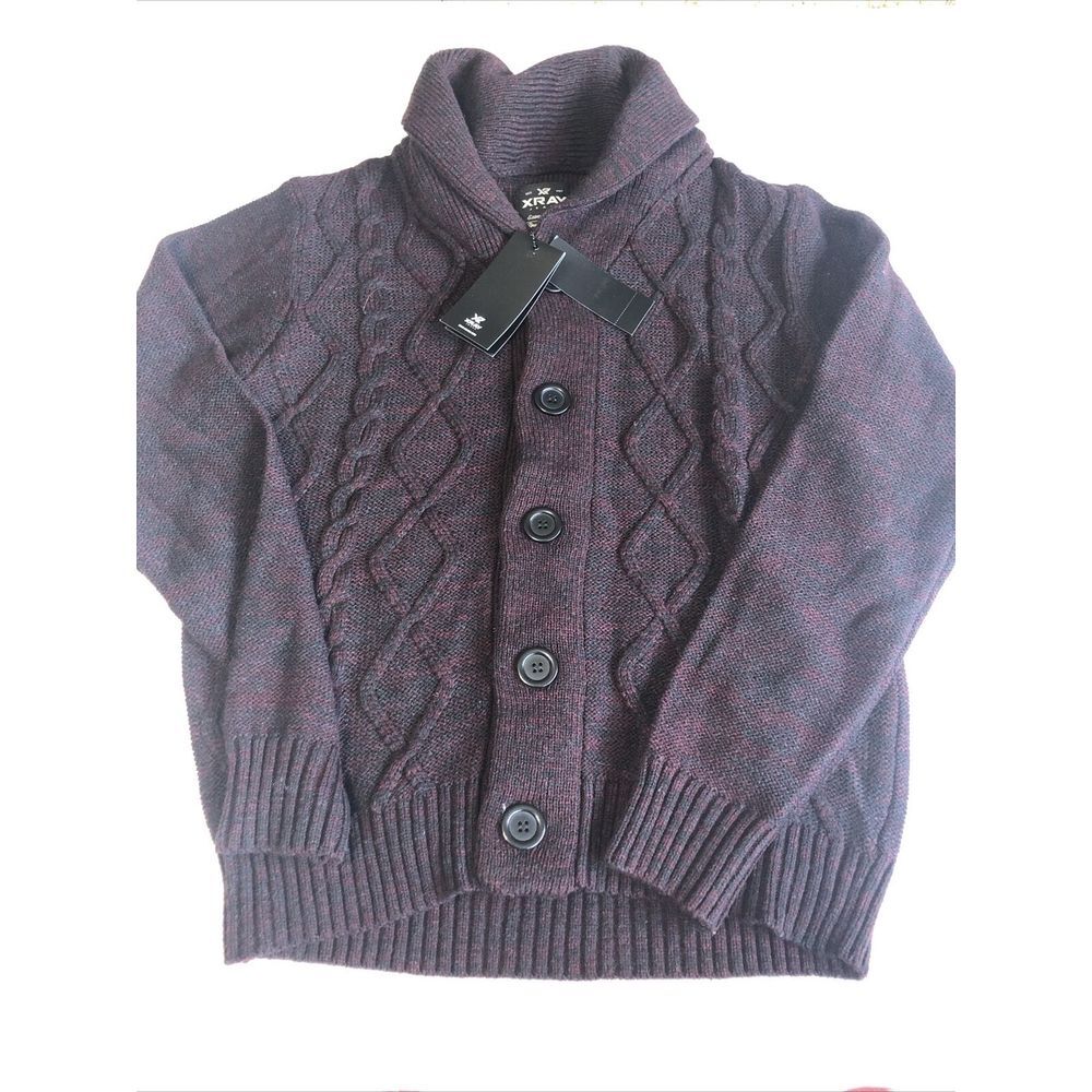 Xray Jeans Premium Quality Cardigan Sweater Men's.  Size Small NWT $78‎ Burgundy